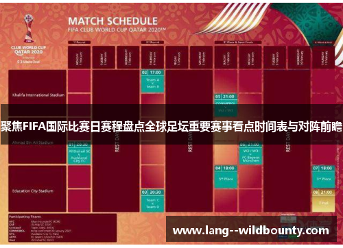 聚焦FIFA国际比赛日赛程盘点全球足坛重要赛事看点时间表与对阵前瞻
